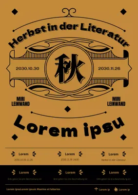 Herbstverlagszeitschriften mit einem klaren, übersichtlichen, traditionellen Muster in Braun und Schwarz