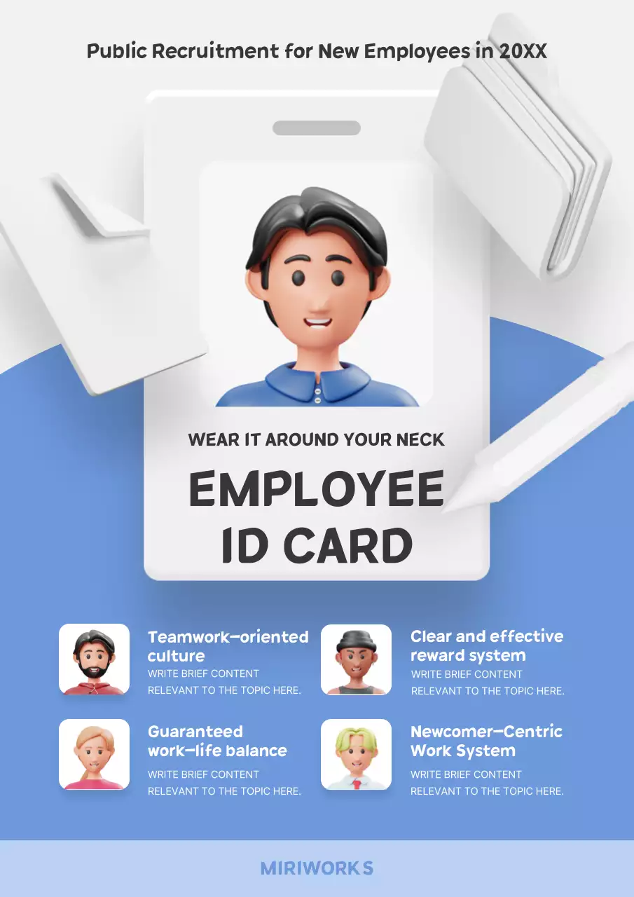 Blue Modern Recruitment Announcement Poster