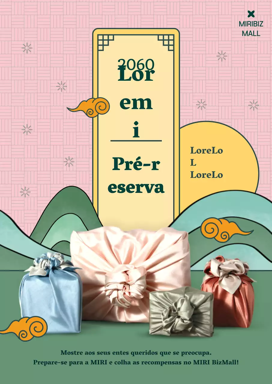 Pré-encomenda de presentes tradicionais rosa e verde para o Chuseok