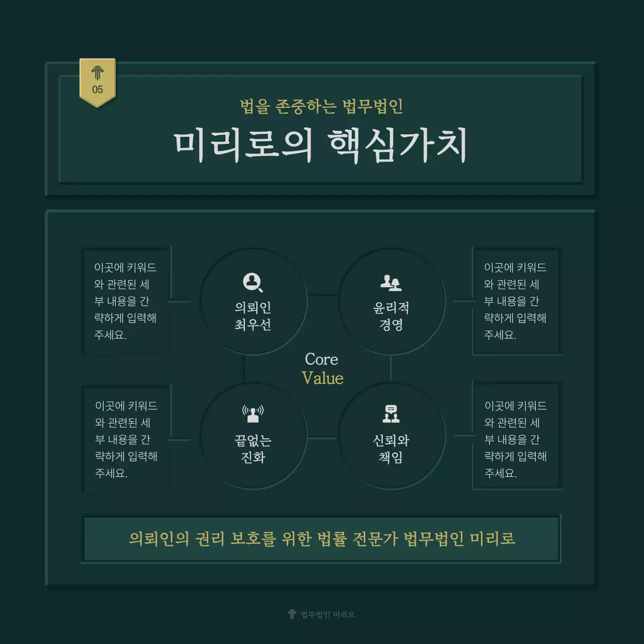 초록과 노랑의 심플한 법무법인 회사소개서