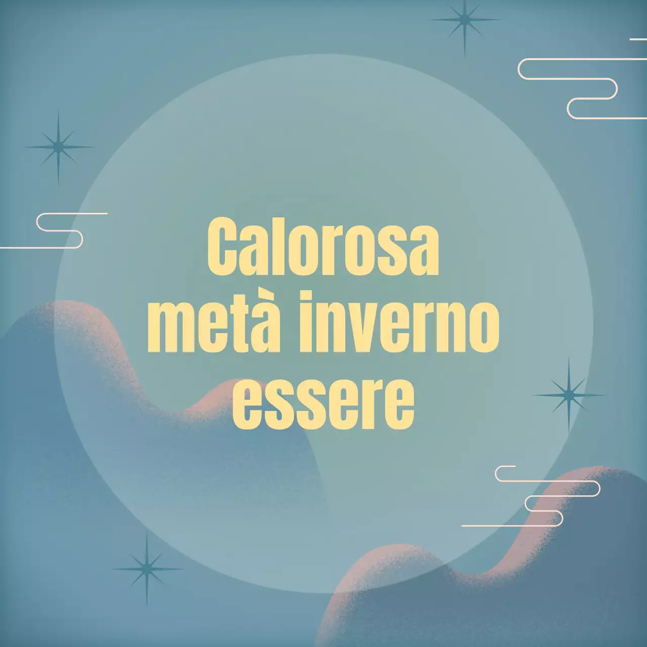 Un messaggio di auguri per le festività del Chuseok con la luna piena e una combinazione di colori blu e limone che ricorda l'alba.