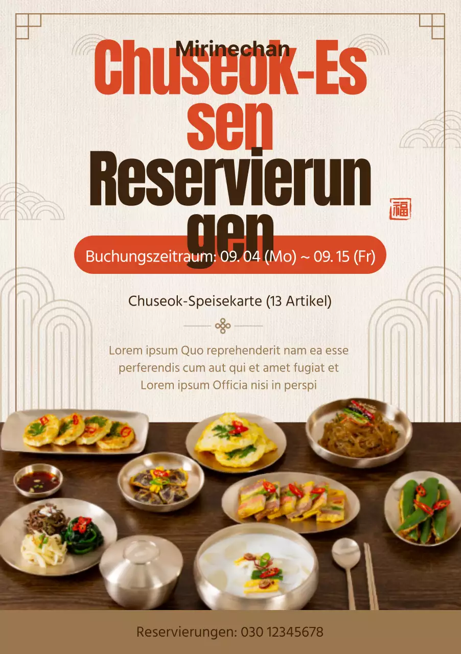  Vorbestellungen für traditionelle braune koreanische Gerichte