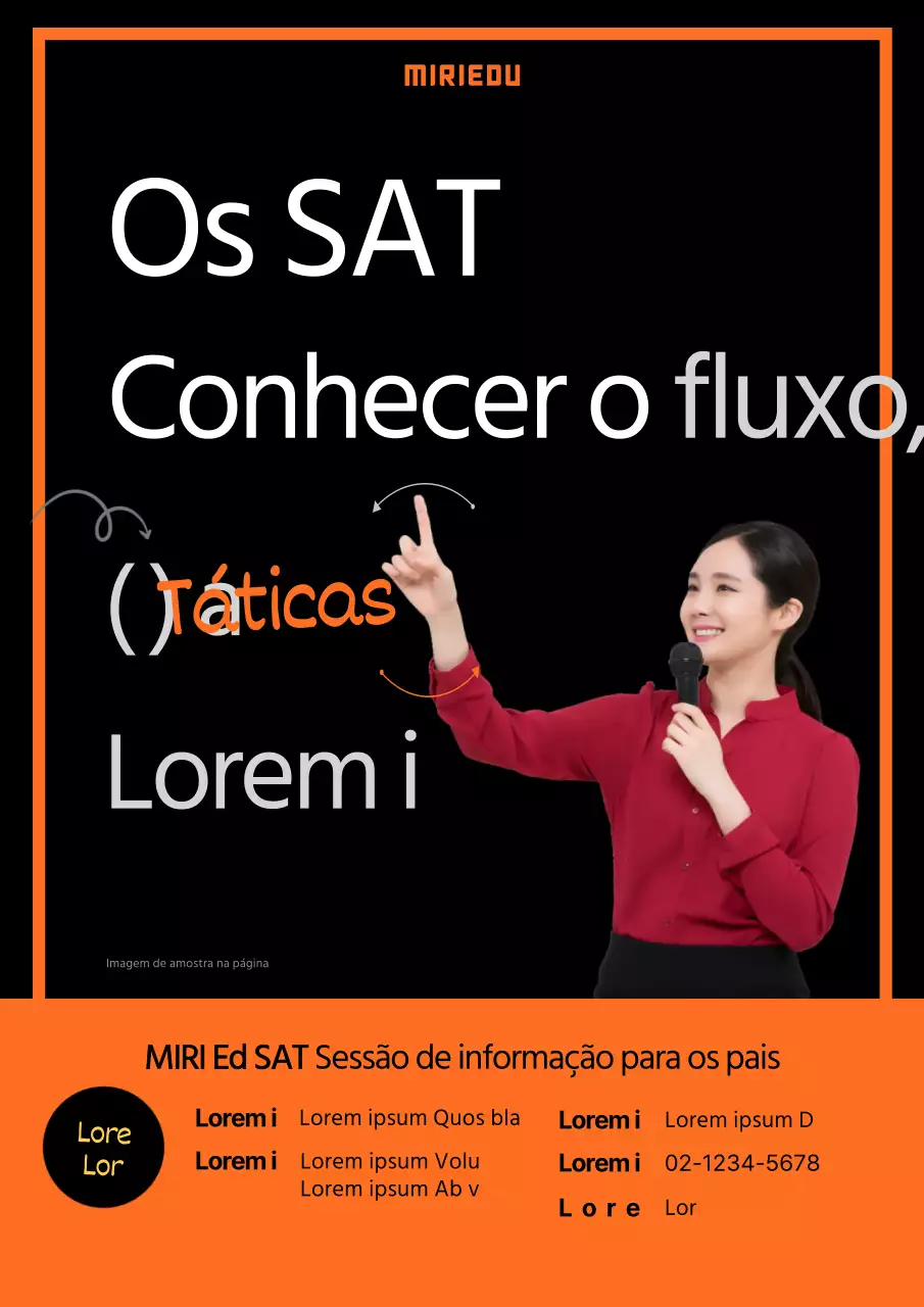 Black Orange Simple SATs Sessão de informação para os pais Evento de recrutamento