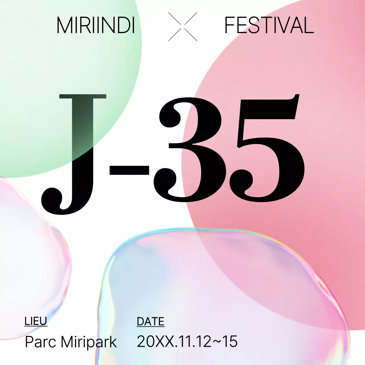 Annonce du festival du jour J dans toute sa splendeur blanche et rose