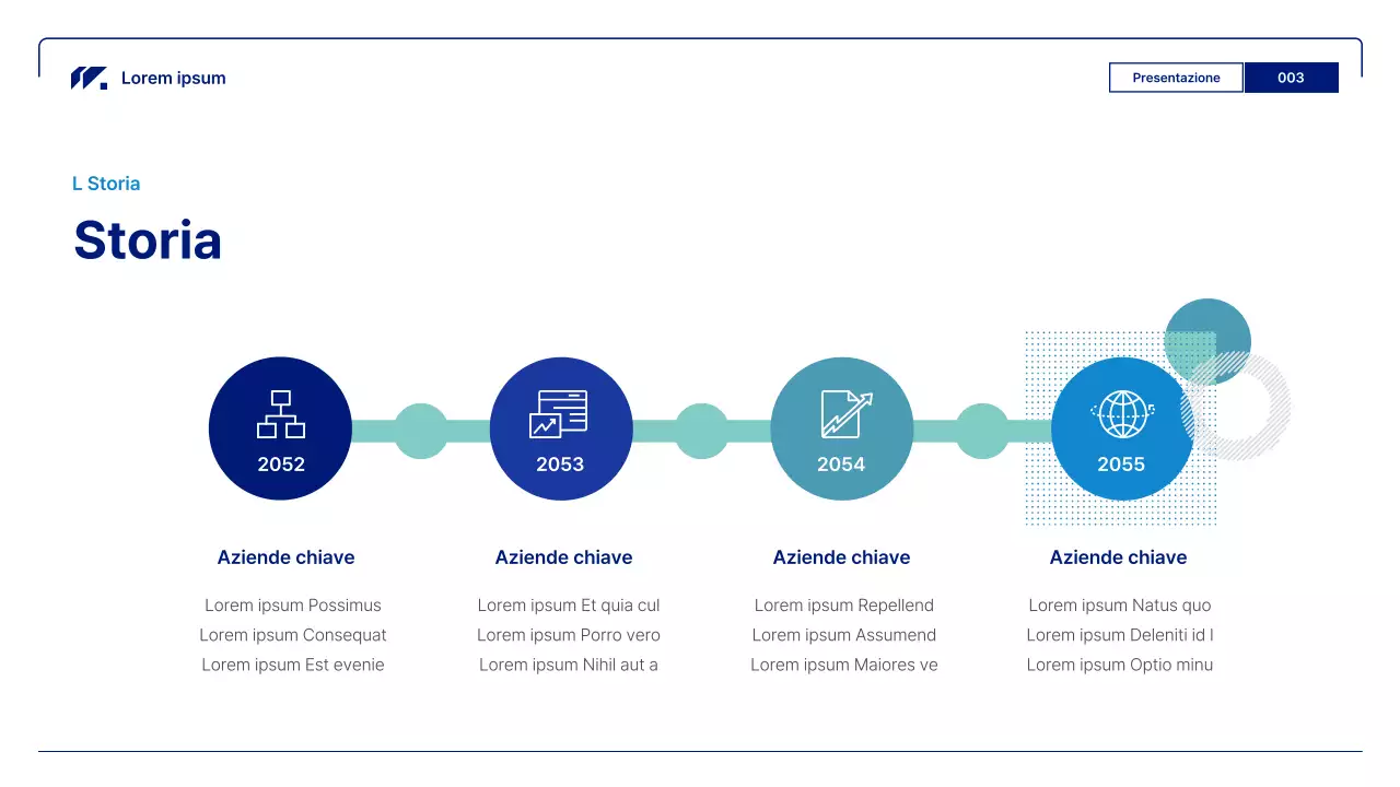Relazioni aziendali geometriche in blu