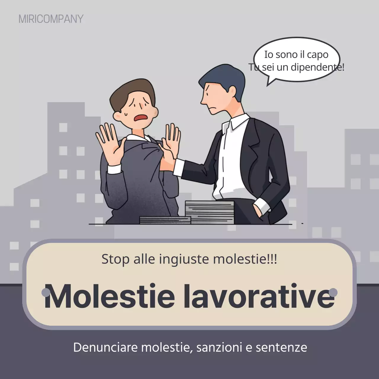 Una guida per denunciare le molestie sul posto di lavoro in vintage navy e grey