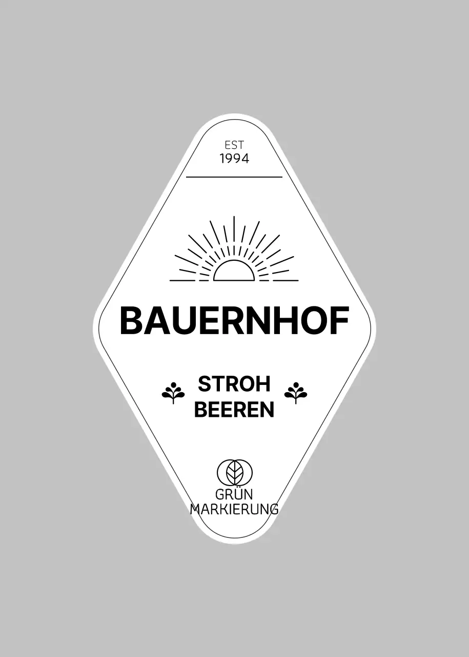 Schwarzer umweltfreundlicher Bauernhof-Erdbeer-Etikettenaufkleber