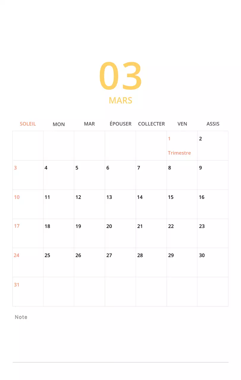 Calendrier de bureau illustré vert sur le thème de la famille