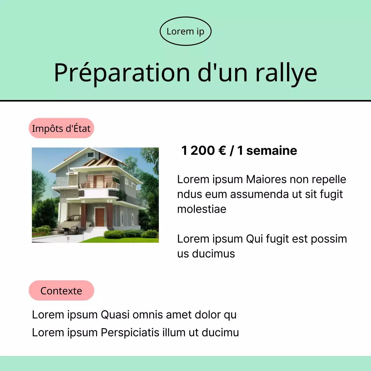Annonces immobilières tendance en rouge et menthe