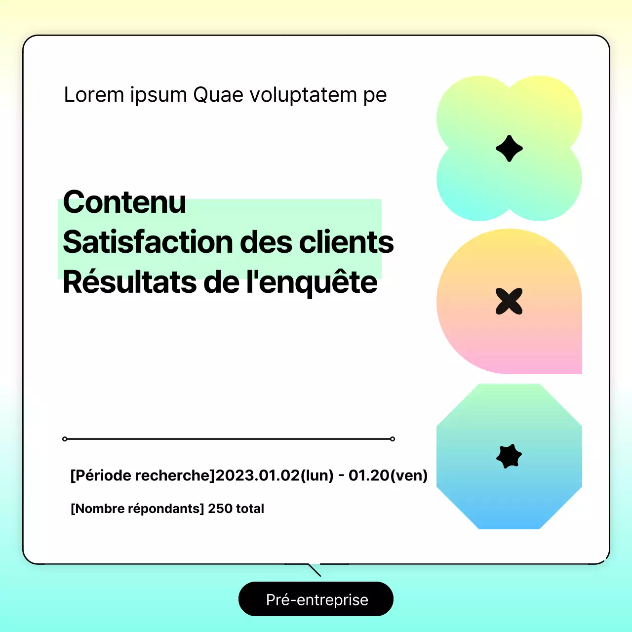 Gradient jaune et bleu clair pour des résultats d'enquête clairs