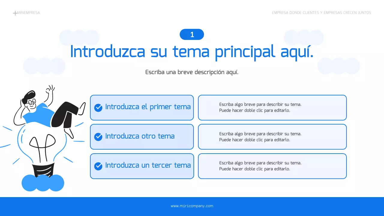 Un sencillo plan de negocios en azul claro y azul