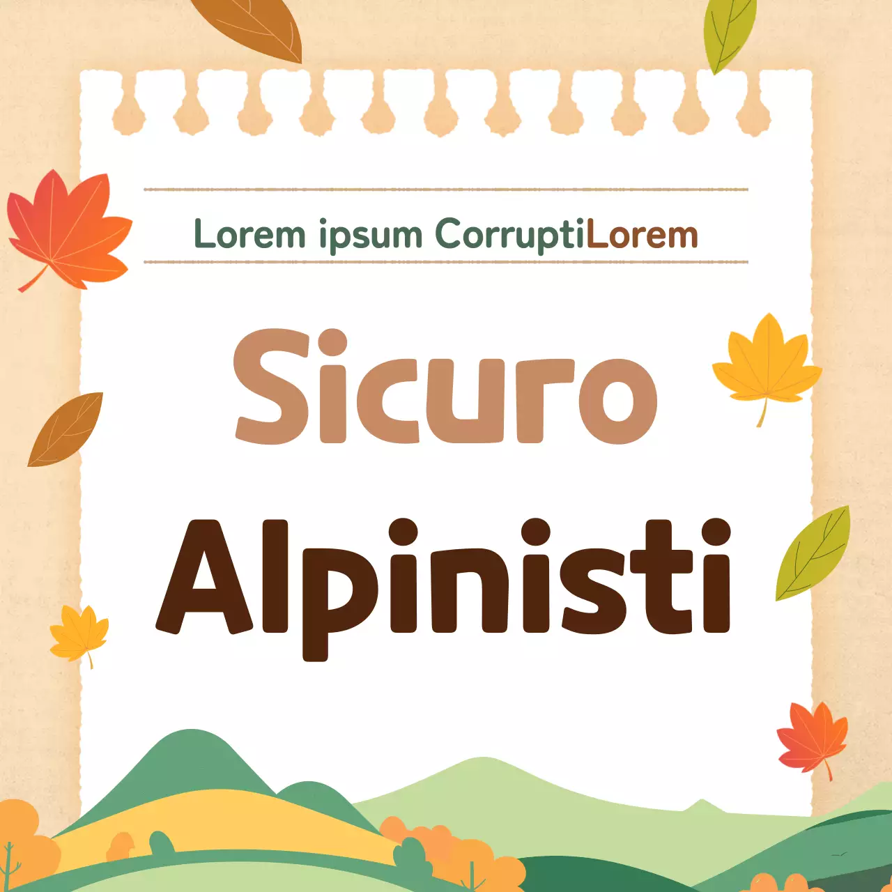 Promuovere precauzioni moderne ed essenziali per l'escursionismo autunnale in arancione e beige