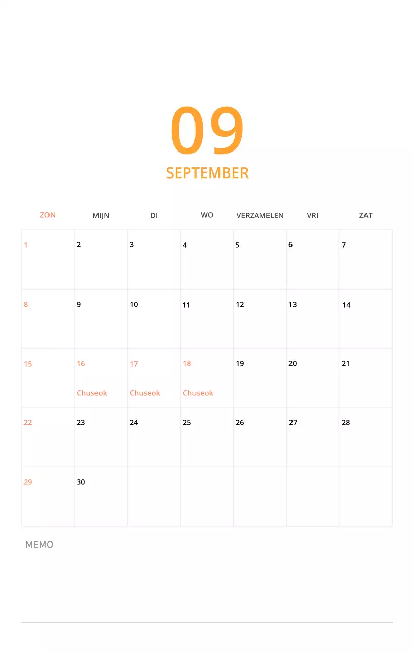 Schattige geïllustreerde groene bureaukalender met familiethema