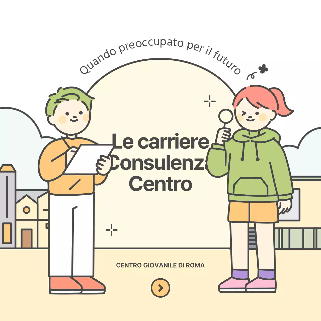 Promuovere un simpatico centro di consulenza professionale giallo e chartreuse