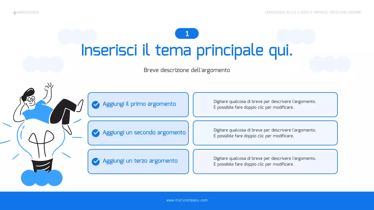 Un semplice business plan in azzurro e blu