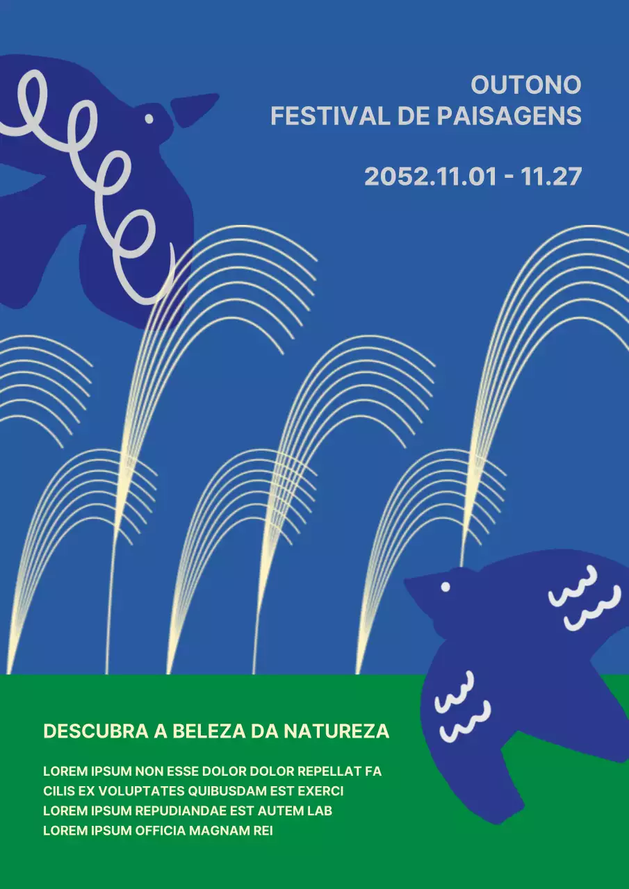 Promover um festival de outono retro em azul e verde