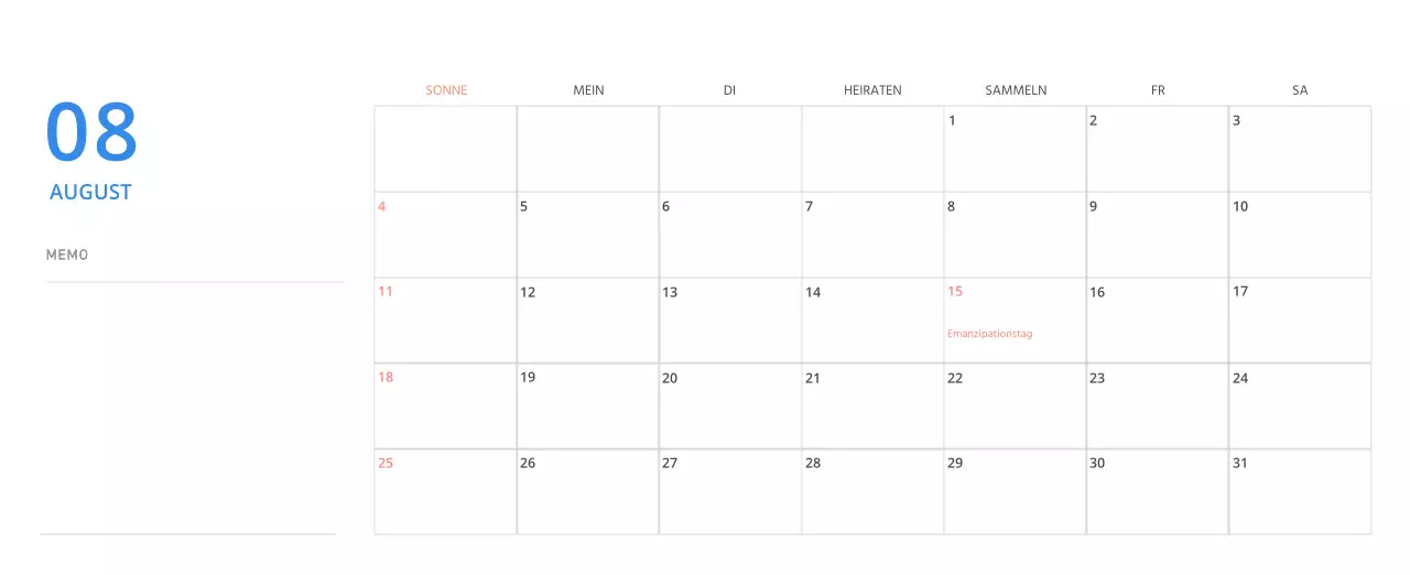 Niedlich illustrierter grüner Tischkalender mit Familienthemen