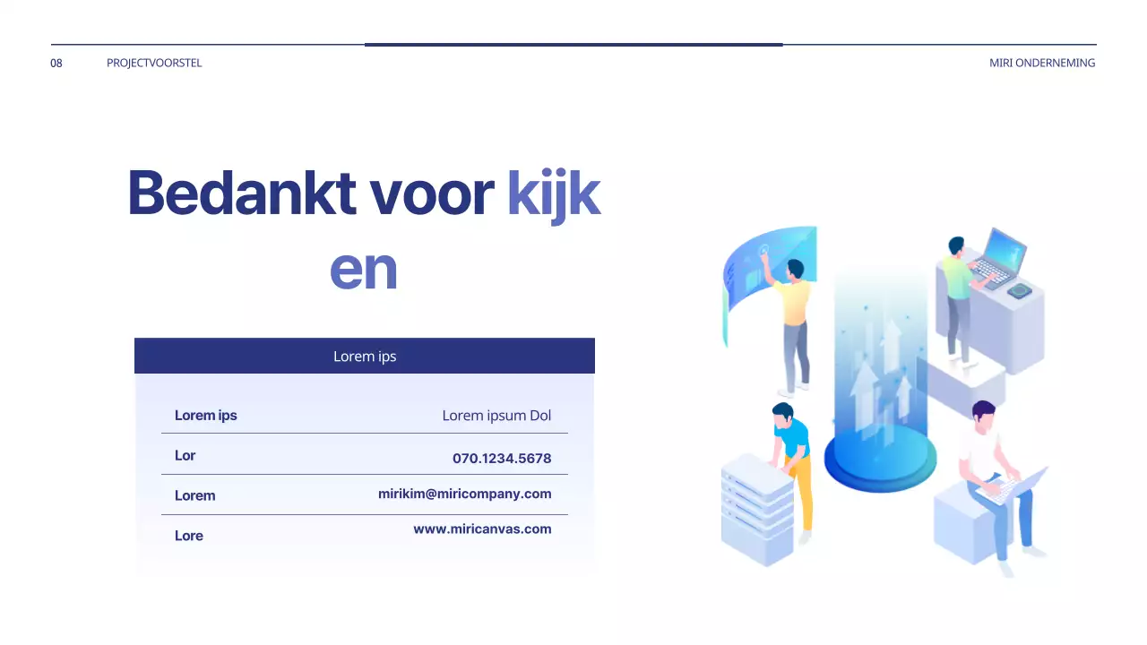 Een eenvoudig projectvoorstel in blauw