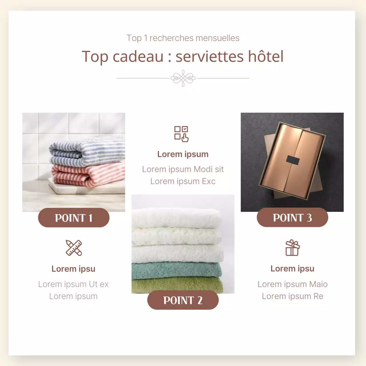 Publicité pour un cadeau de mariage élégant sur fond ivoire