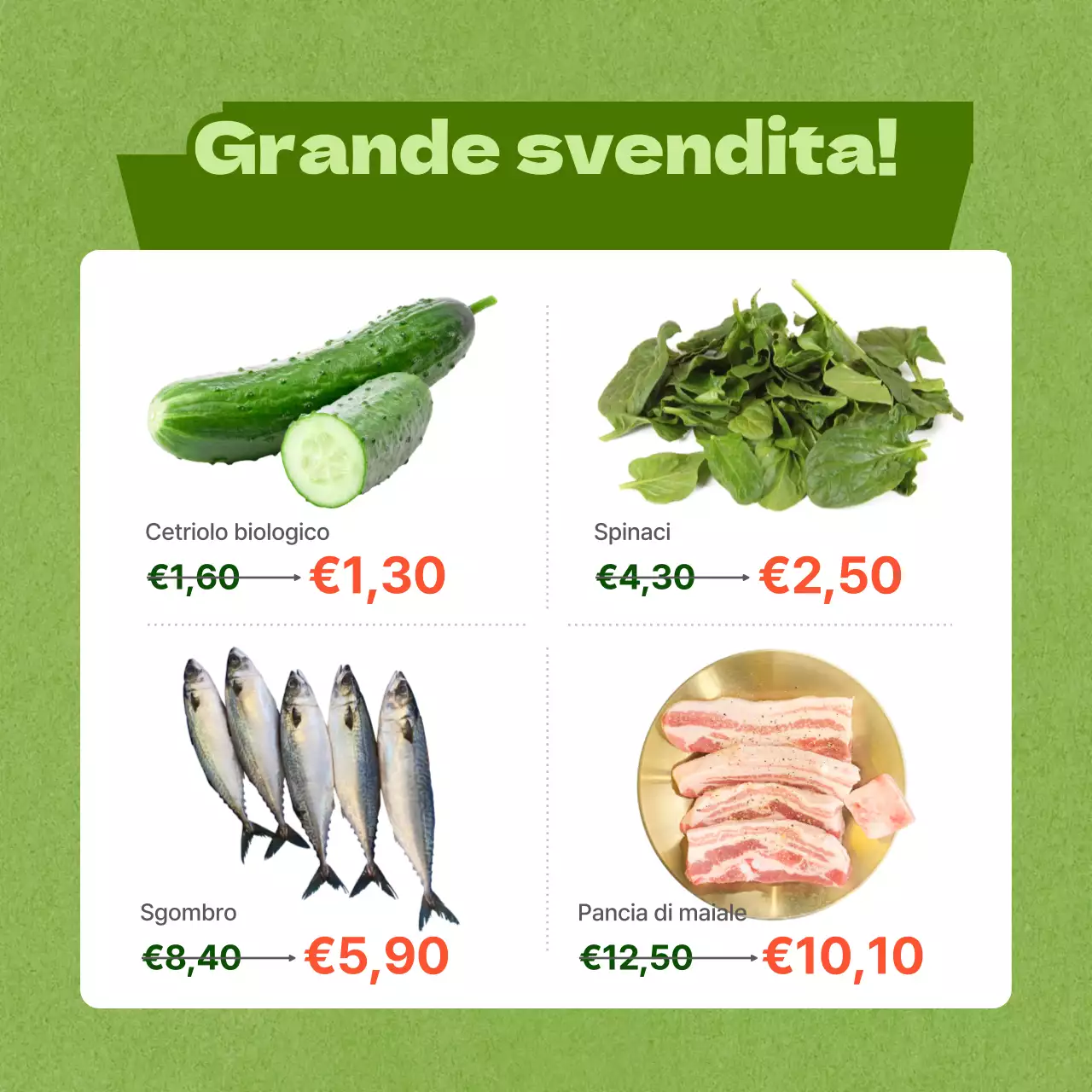 Volantino verde lime sconto evento