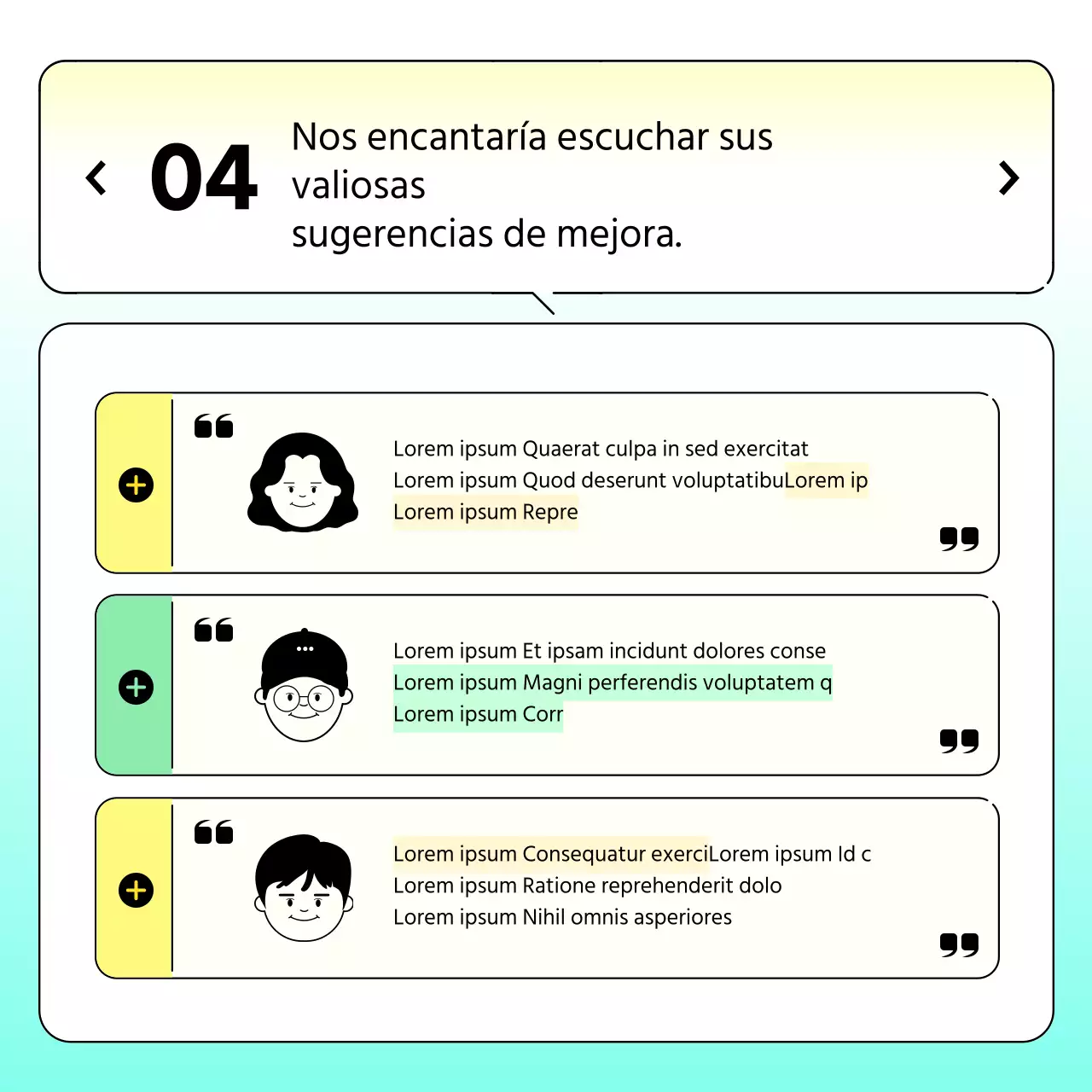 Gradiente amarillo y azul claro para unos resultados de encuesta limpios