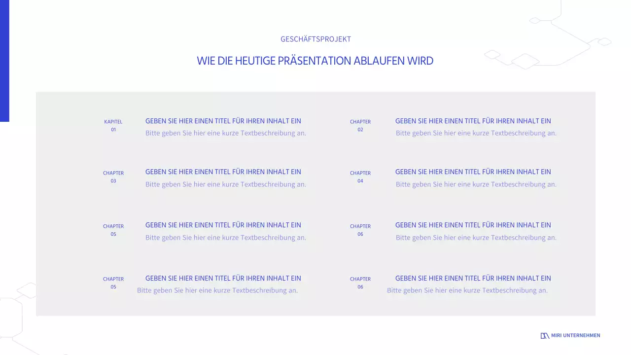 Weiß und Blau für einen klaren Business-Look