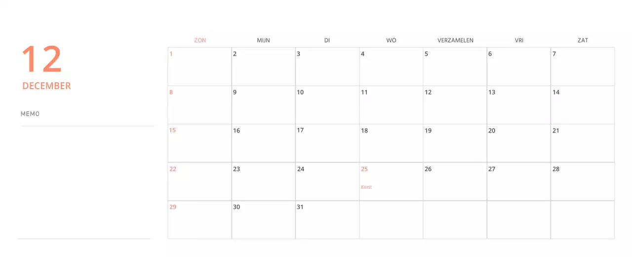 Schattige geïllustreerde groene bureaukalender met familiethema