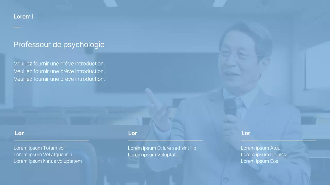 Orientation des cours à l'aide d'une photo avec un dégradé bleu clair et blanc