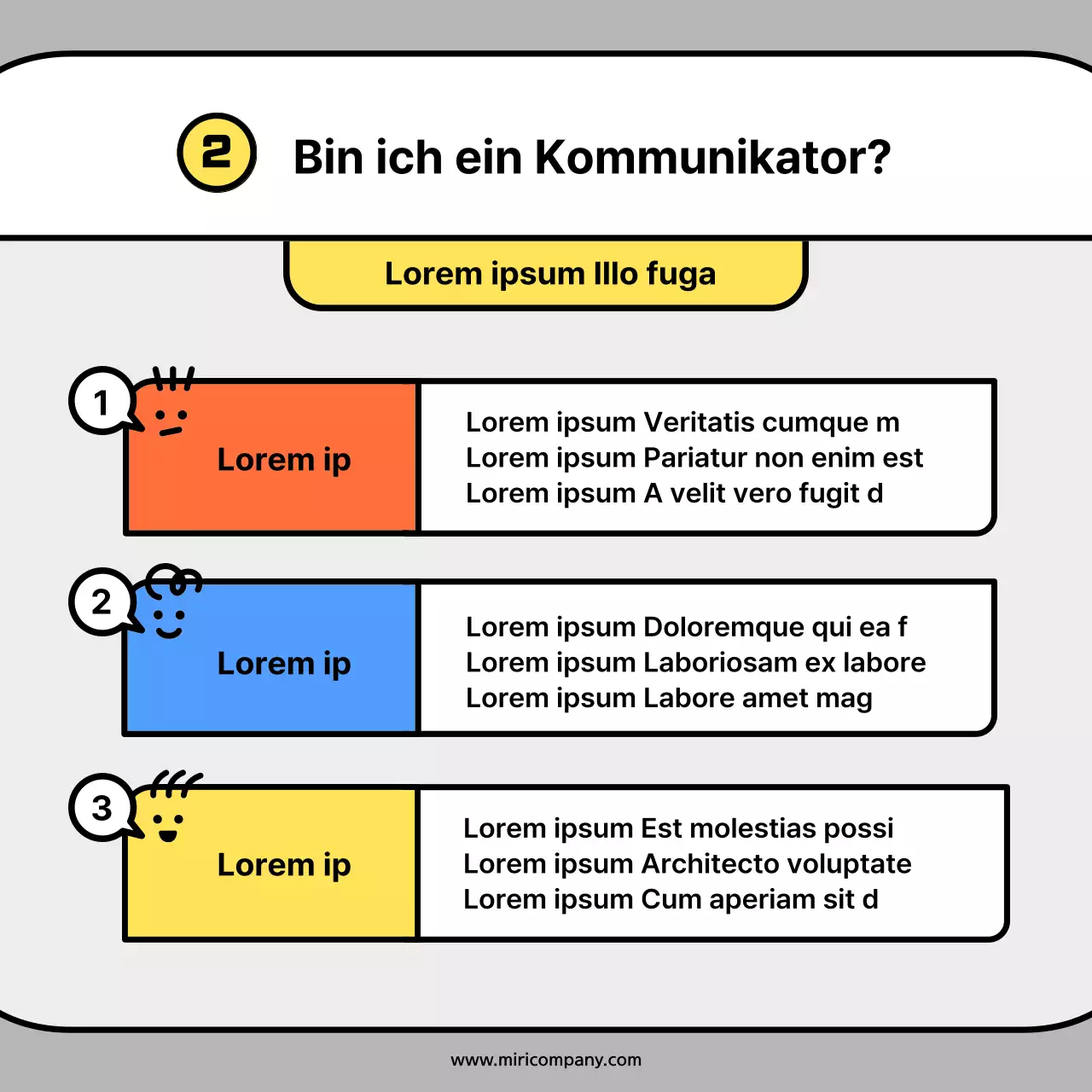 Niedliche Charakterformen in orange und blauen KonzeptkartenNews Kit