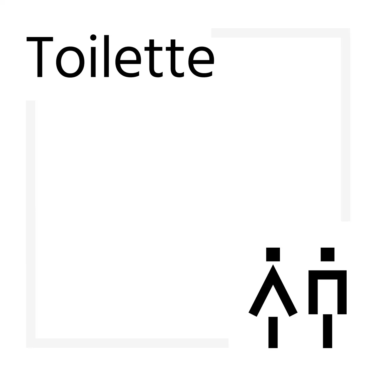 Einfache Beschilderung mit digital wirkenden Symbolen und Platzhaltertext