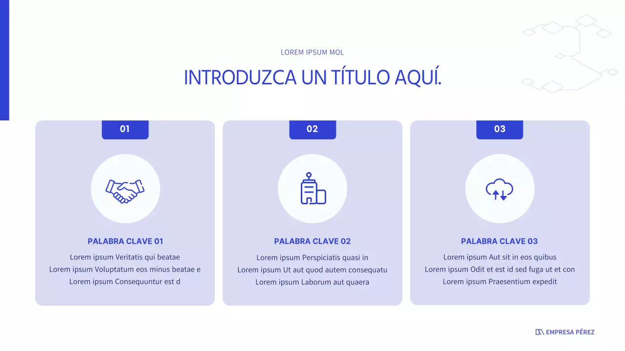 Blanco y azul para un look empresarial limpio