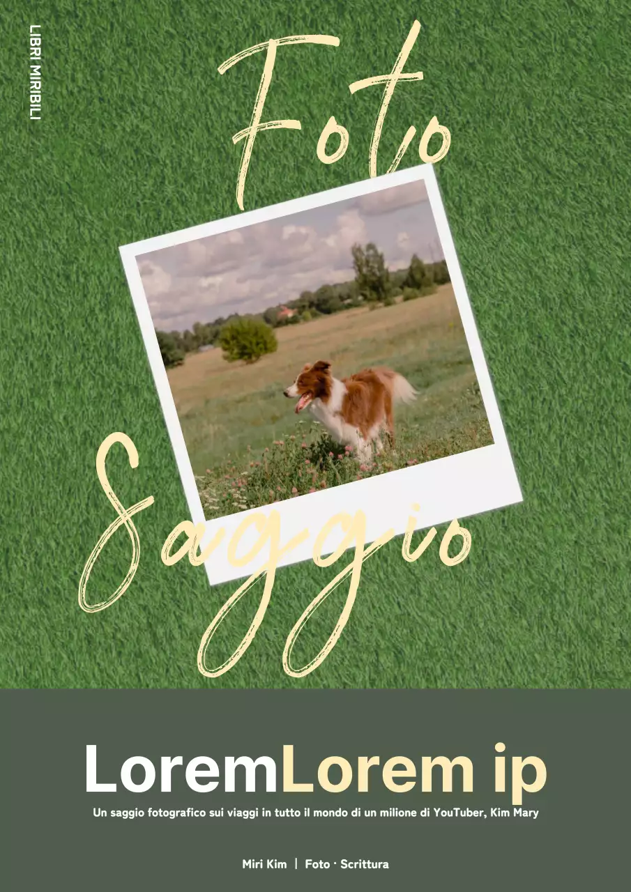 Copertina di un saggio fotografico moderno verde
