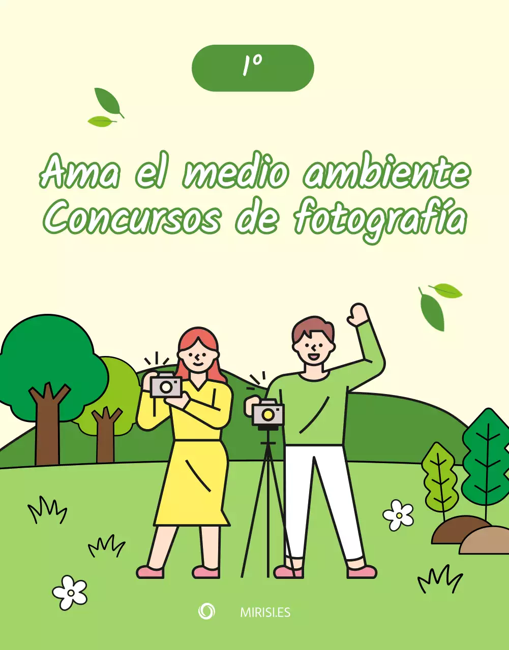 Verde Natural Plano Estilo Ilustración Naturaleza Medio Ambiente Amor Concurso de Fotografía