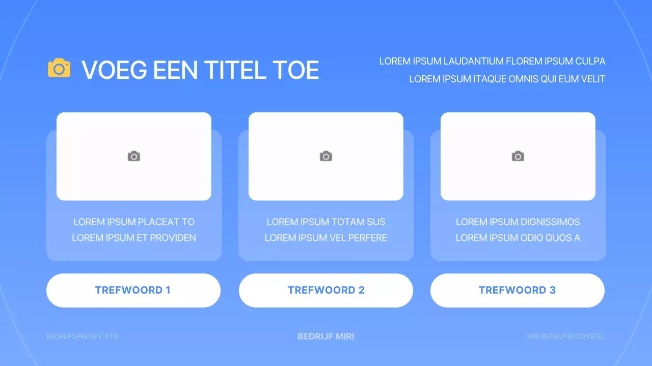 Een eenvoudige zakelijke presentatie in blauw en geel
