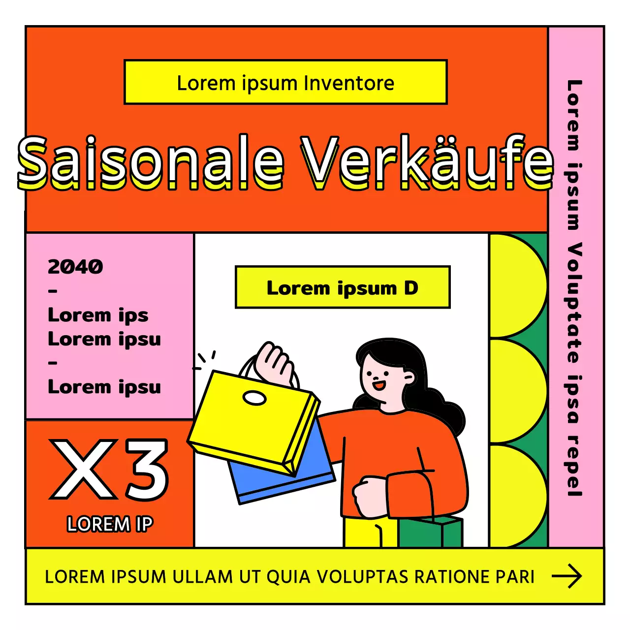 Werben Sie mit einem satten, farbenfrohen Rahmen in Rot für einen saisonalen Ausverkauf von Kleidung außerhalb der Saison.