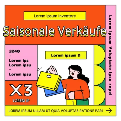 Werben Sie mit einem satten, farbenfrohen Rahmen in Rot für einen saisonalen Ausverkauf von Kleidung außerhalb der Saison.