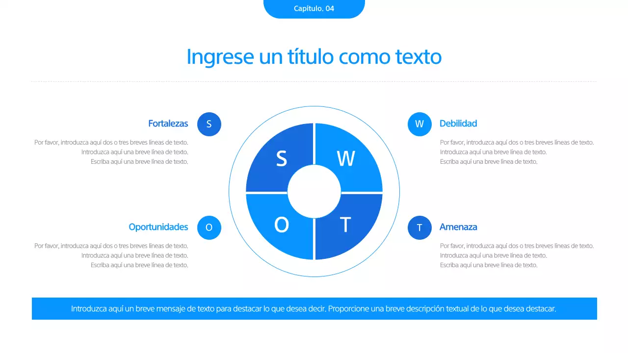 Una sencilla presentación empresarial en blanco y azul