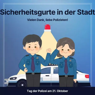 Förderung eines einfachen Tages der Polizei in Blau
