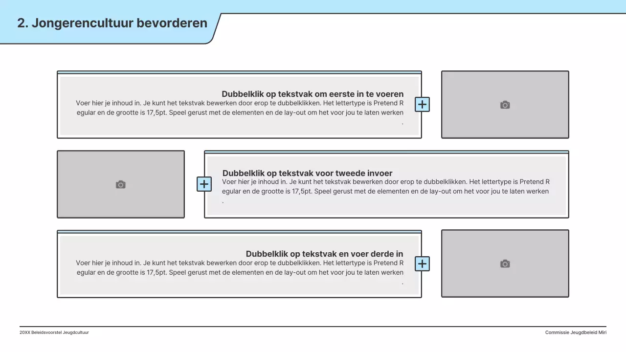 Een beleidsvoorstel met een strakke illustratie in lichtblauw en een indexpuntvorm.