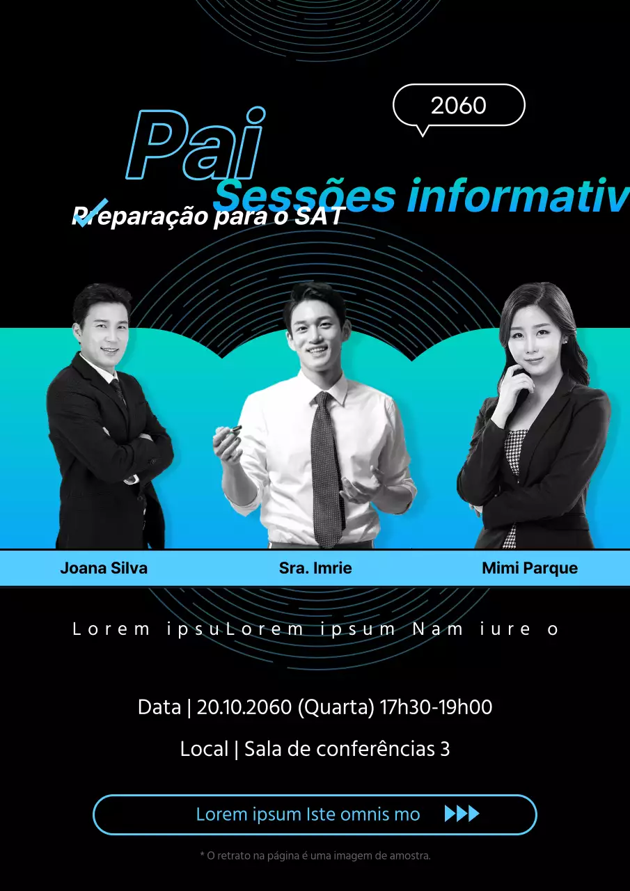 Sessão especial de informação SAT em gradiente preto e azul claro