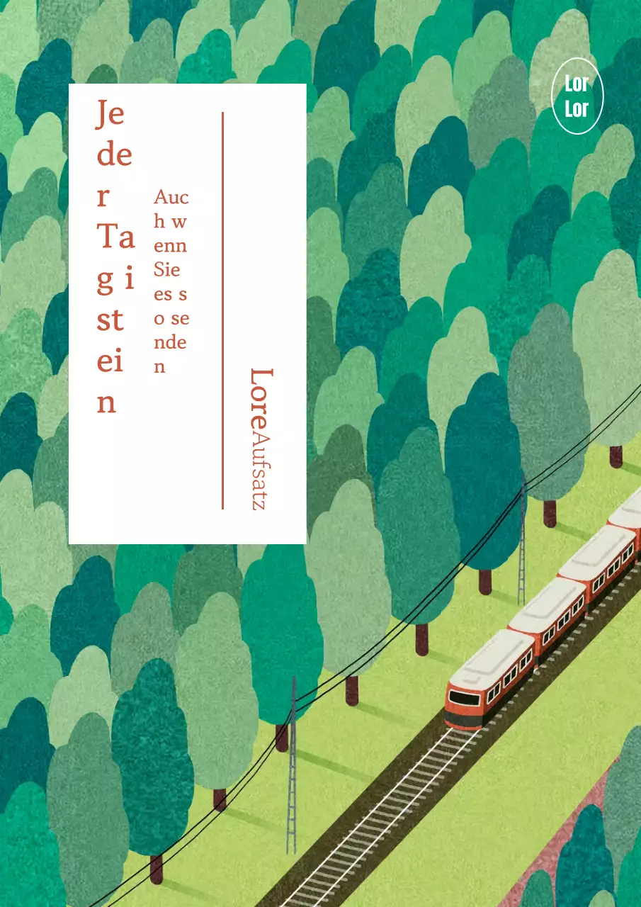 Natürlicher Essay-Bucheinband in Grün und Orange