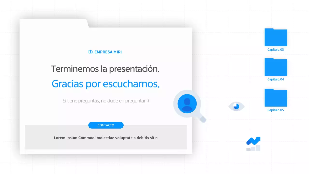 Una sencilla presentación empresarial en blanco y azul