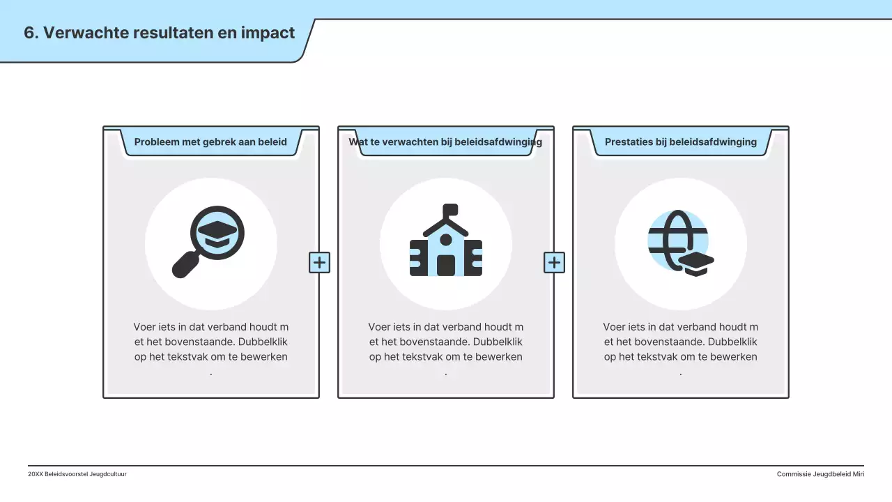 Een beleidsvoorstel met een strakke illustratie in lichtblauw en een indexpuntvorm.