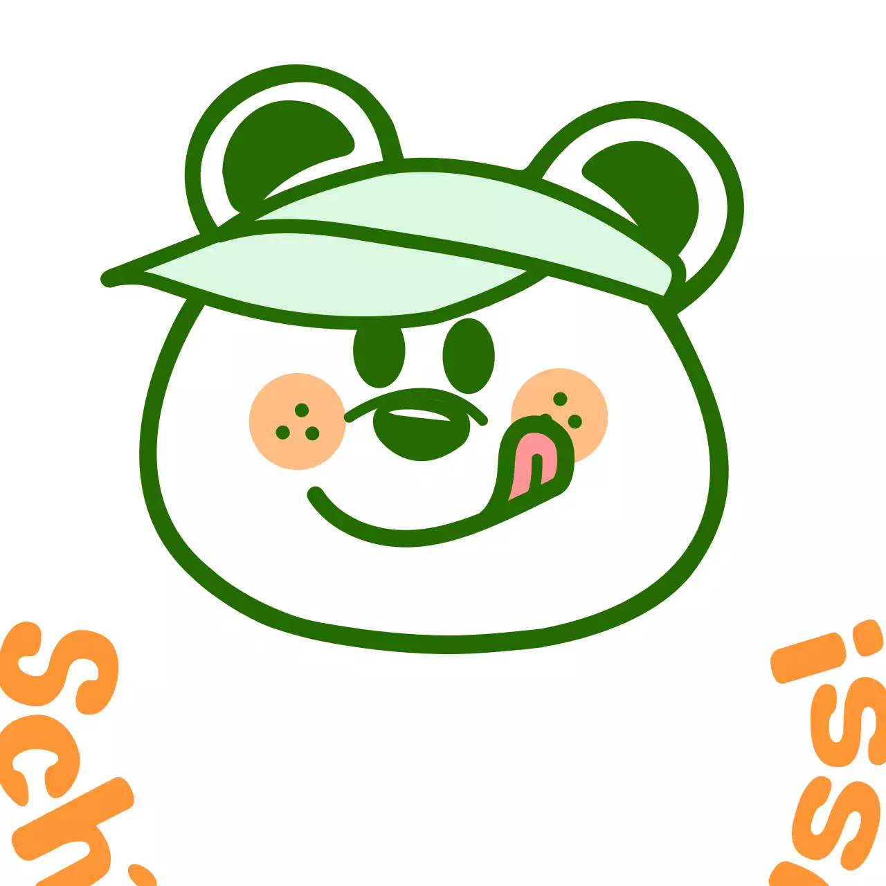 Gewidmet Golfclubs mit einem niedlichen Bär Illustration Konzept in grün und orange