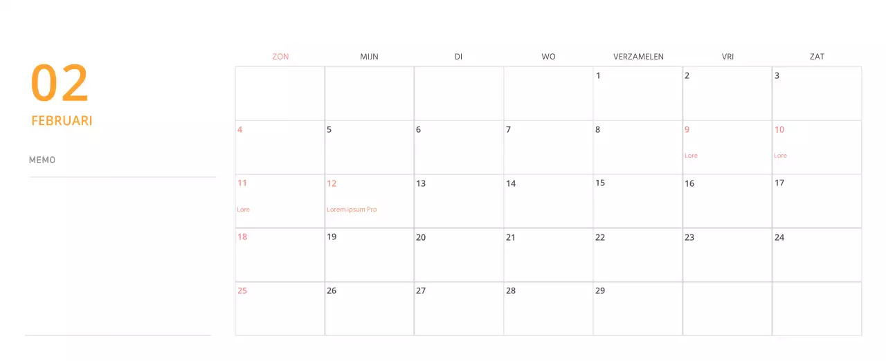 Schattige geïllustreerde groene bureaukalender met familiethema