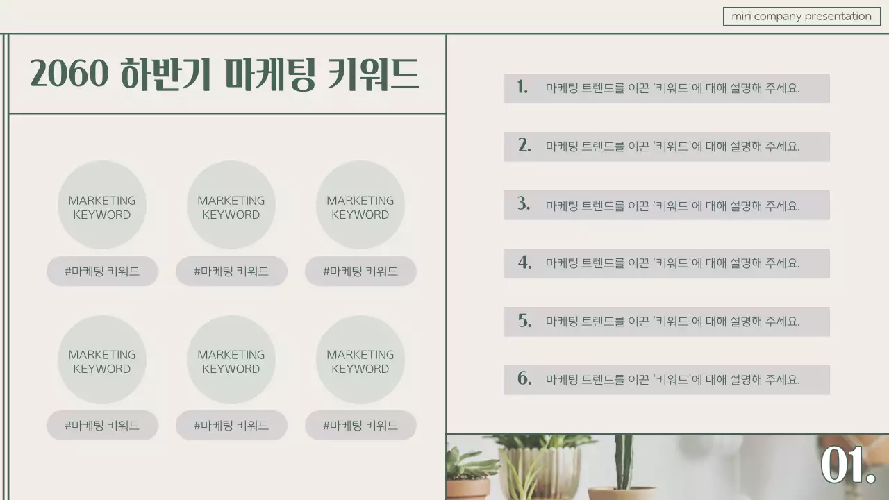 초록색의 모던한 마케팅 트렌드 보고서