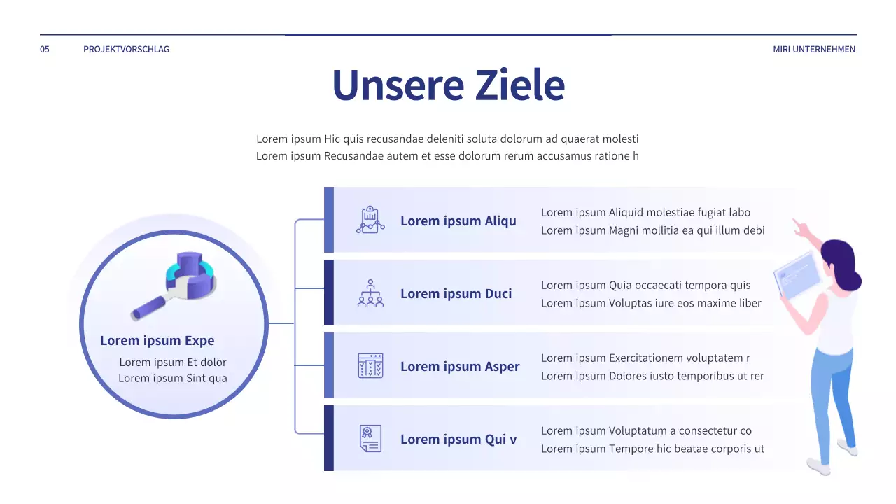 Ein einfacher Projektvorschlag in Blau