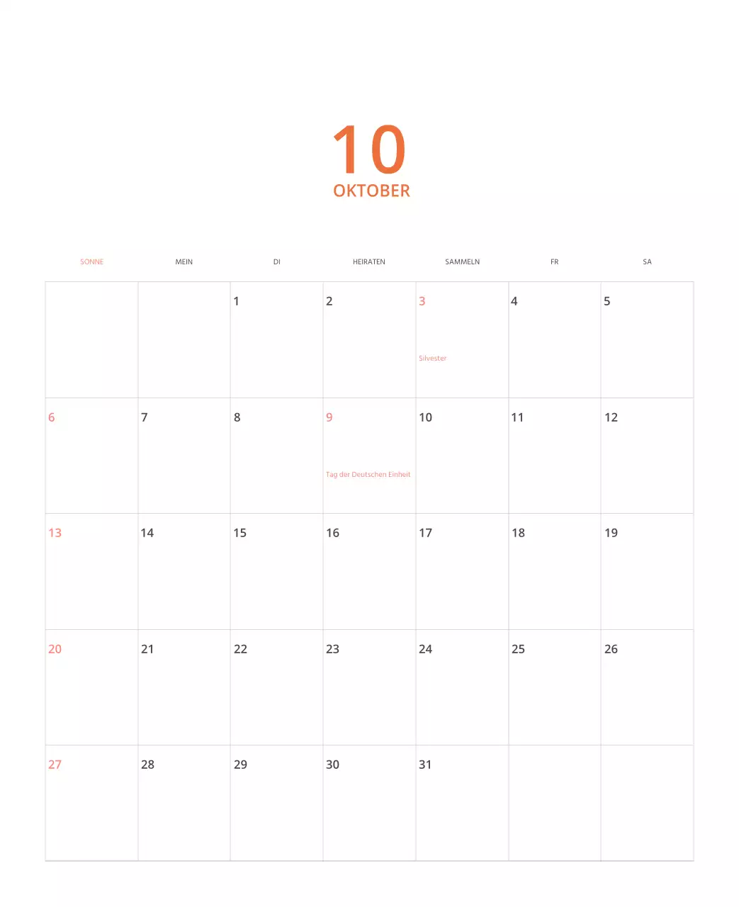 Mehrfarbiger Bildkalender