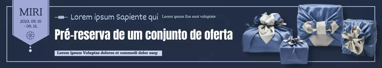 Pré-encomenda de um luxuoso conjunto de oferta Chuseok com um fundo azul-marinho