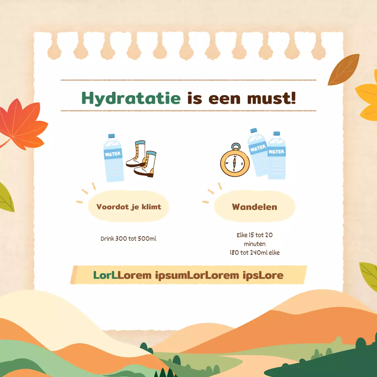 Bevorder moderne, basic herfst wandelvoorzorgen in oranje en beige